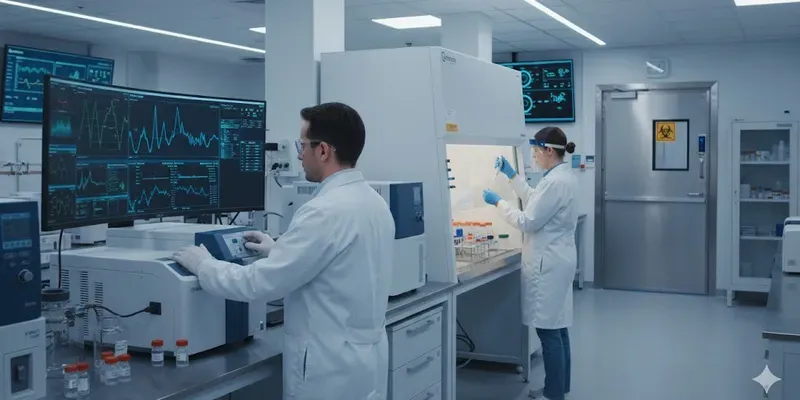 Environmental lab specialist at work